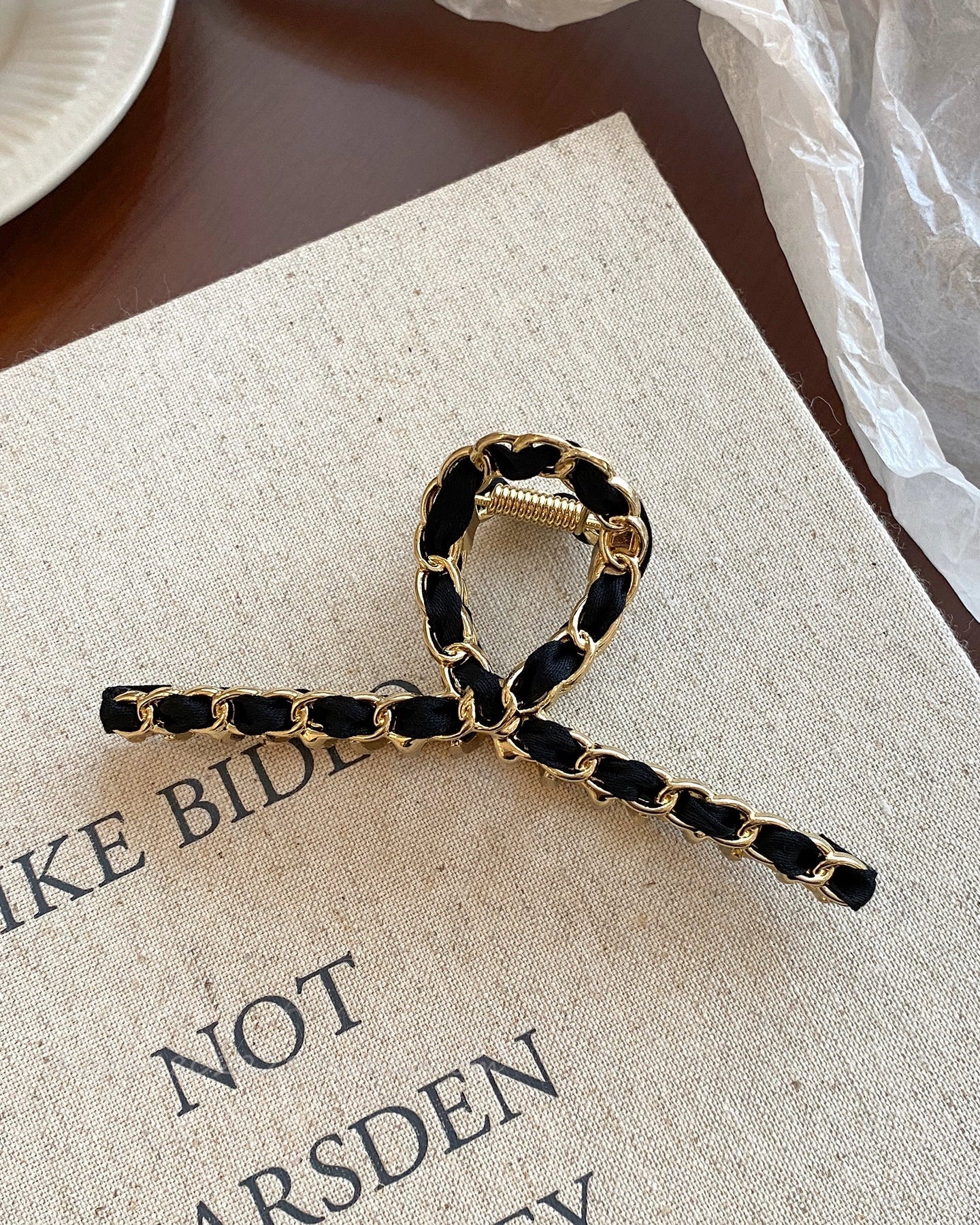 Chain Ribbon Hair Clip 00478