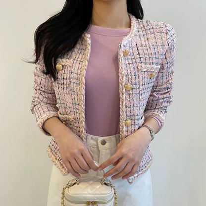 Multiple Color Tweed Jacket 00106