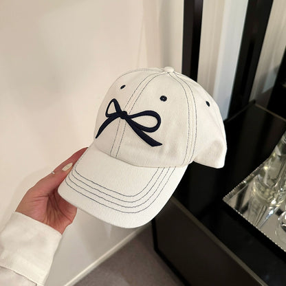 Bow Embroidery Soft-top Baseball Cap 00125