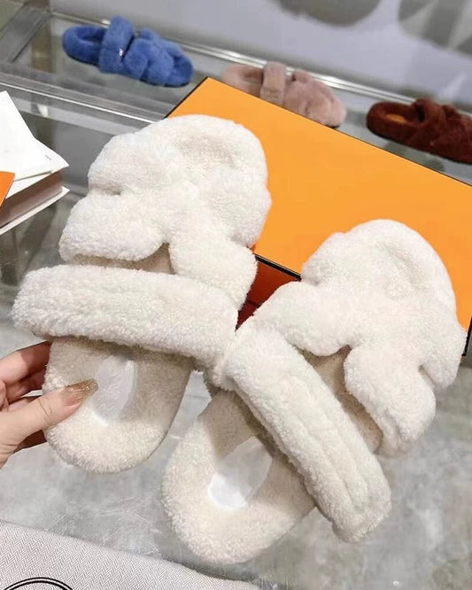 Teddy Fur Slide Sandals 00506