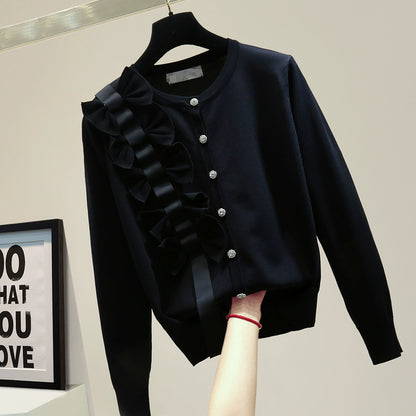 Knit Cardigan with Ribbons 00117