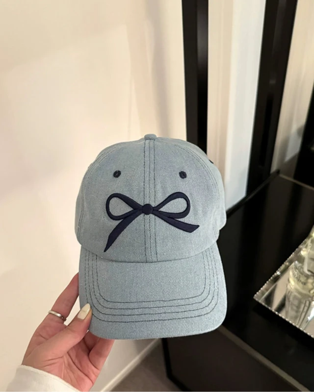 Bow Embroidery Soft-top Baseball Cap 00125