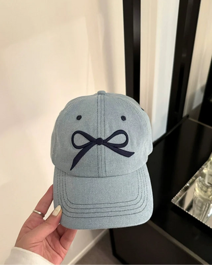 Bow Embroidery Soft-top Baseball Cap 00125