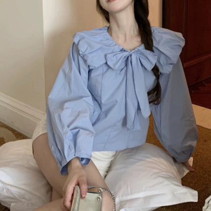 Big Collar with Bow Shirt 00002