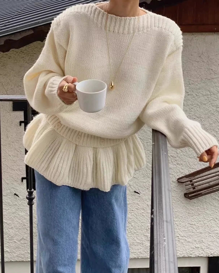 Relax Fit Rib Knit Sweater 00444