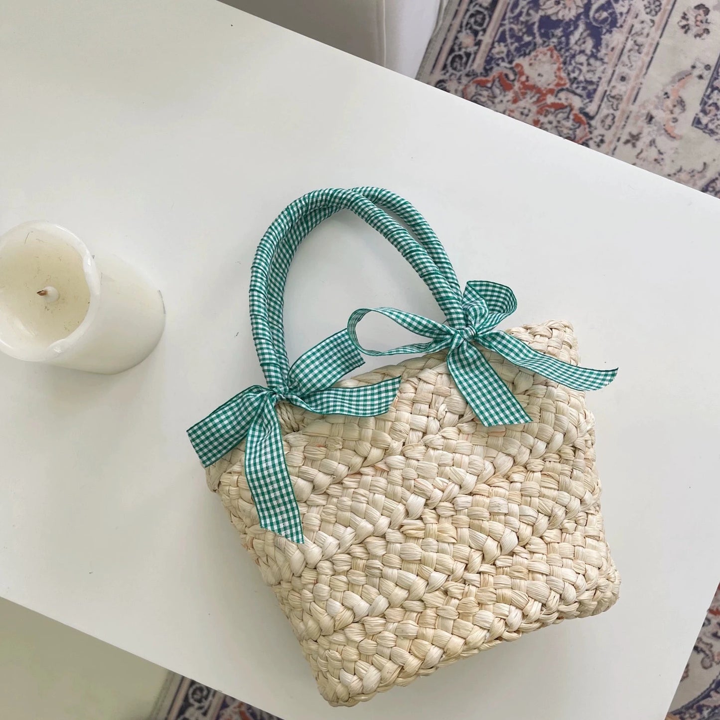 Small Basket Bag with Bow 00056