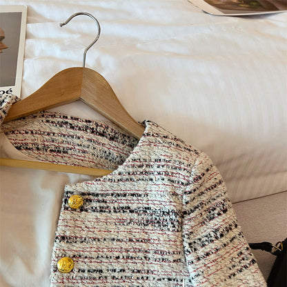 Pale Pink and Black White Tweed Jacket 00145