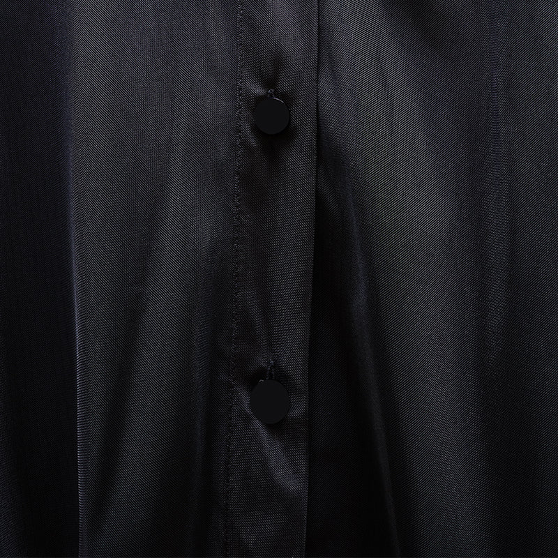 Black Tulle Long Sleeve Shirt 00133