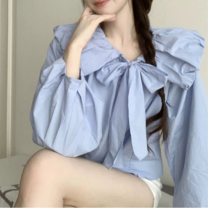 Big Collar with Bow Shirt 00002