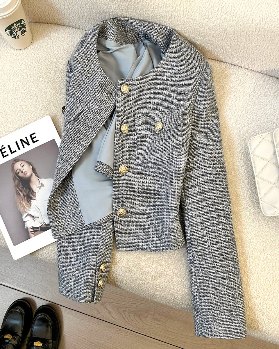 Gray Poise Tweed Jacket 00202