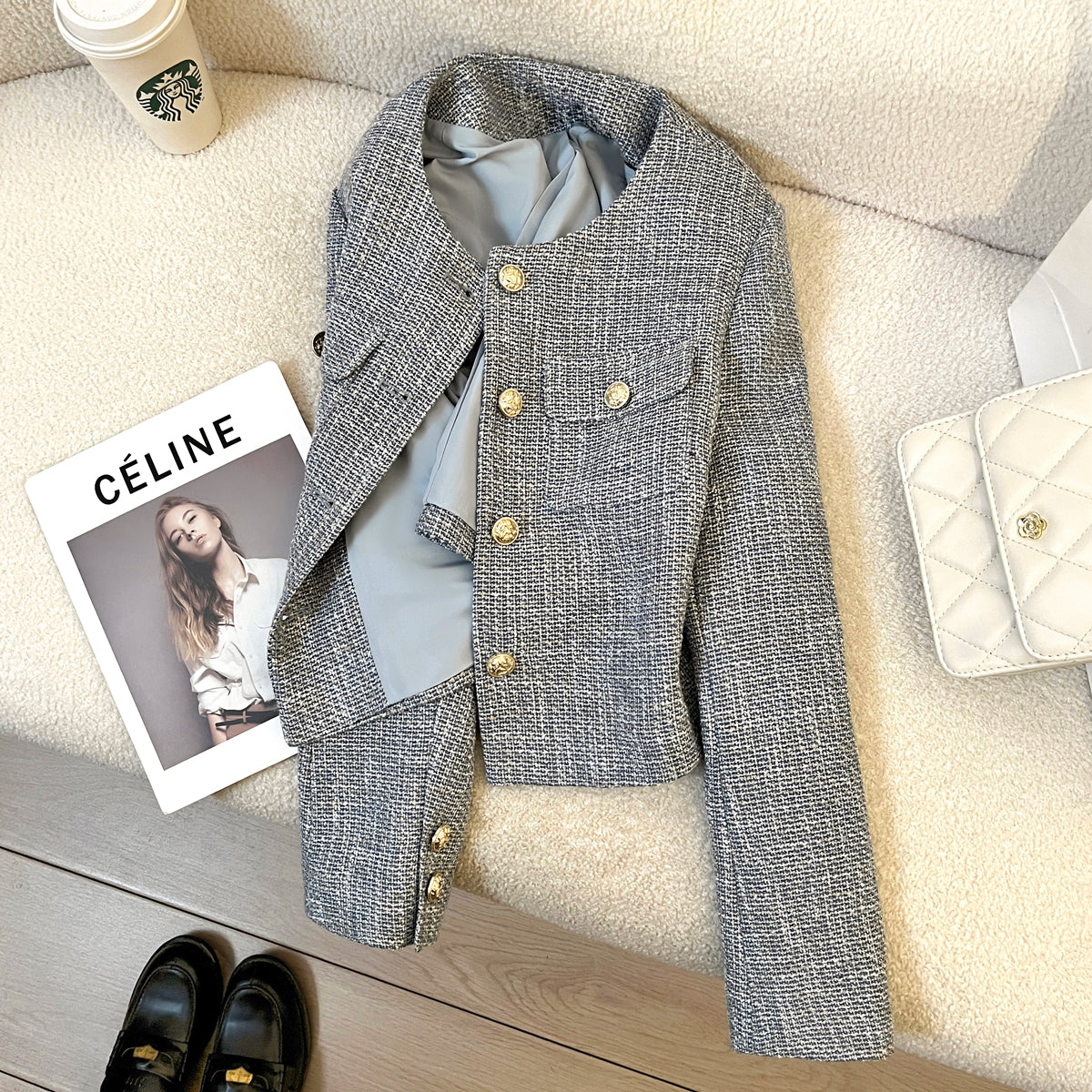 Gray Poise Tweed Jacket 00202