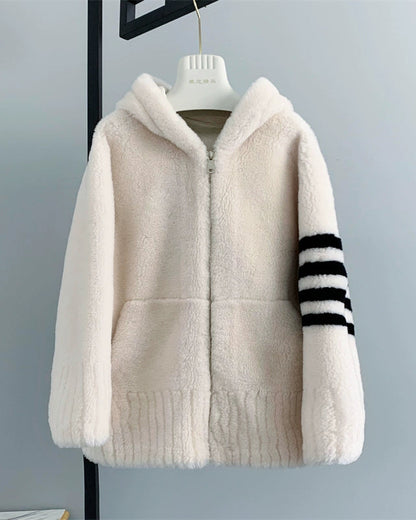 Cozy Wool-Blend Hooded Jacket 00519