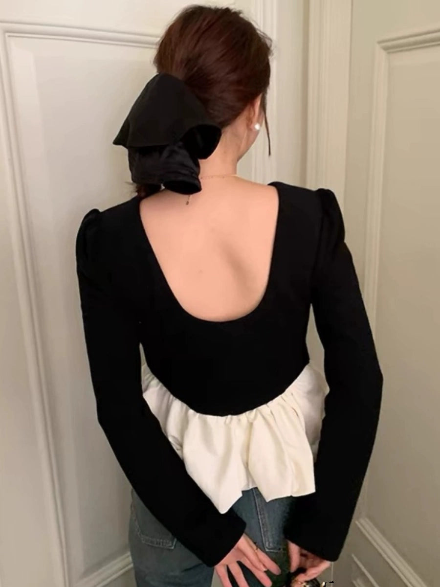 Backless Peplum Top 00005