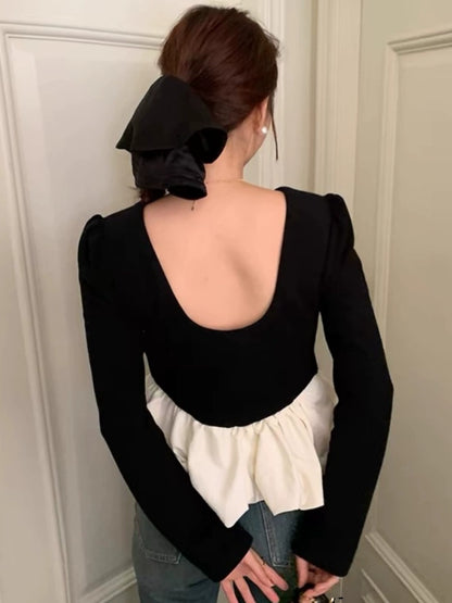 Backless Peplum Top 00005