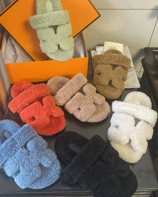 Teddy Fur Slide Sandals 00506