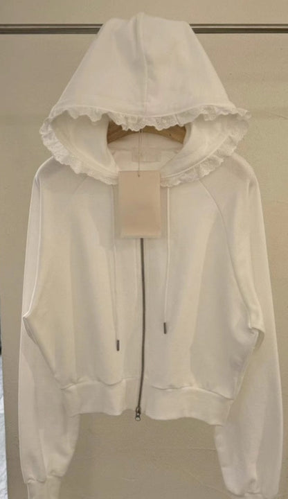 Frill Hood Zip-Up 00232
