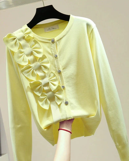 Knit Cardigan with Ribbons 00117