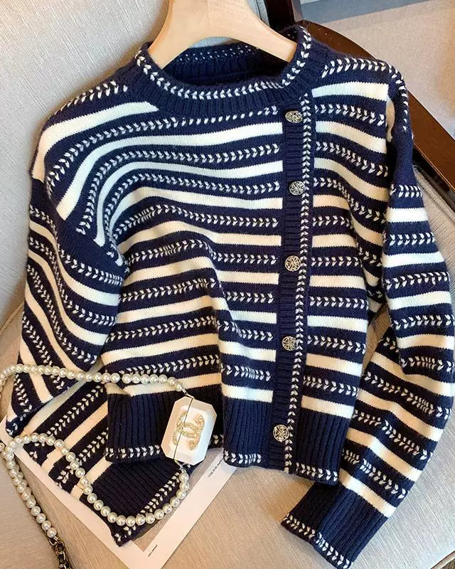 Striped Contrast Knit 00351