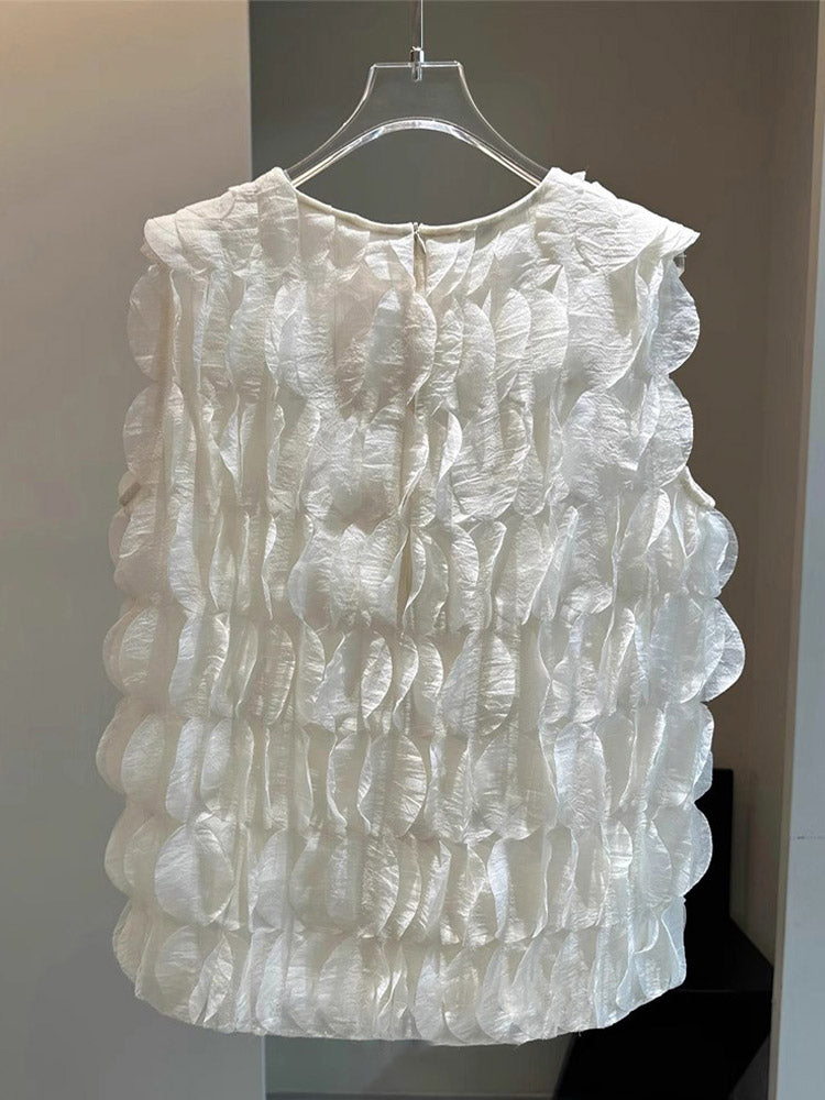 Ripple Ruffle Sleeveless Top 00240