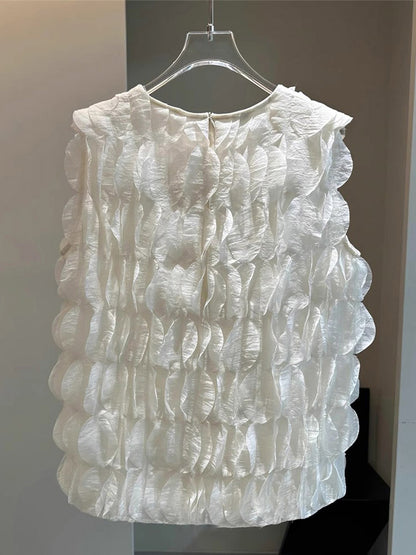 Ripple Ruffle Sleeveless Top 00240