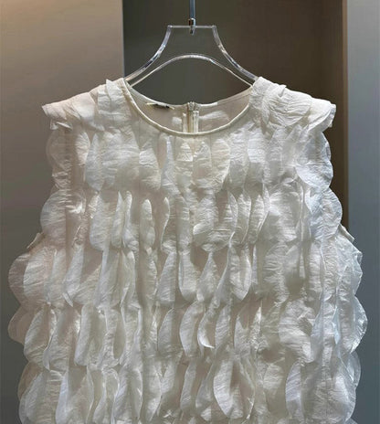 Ripple Ruffle Sleeveless Top 00240