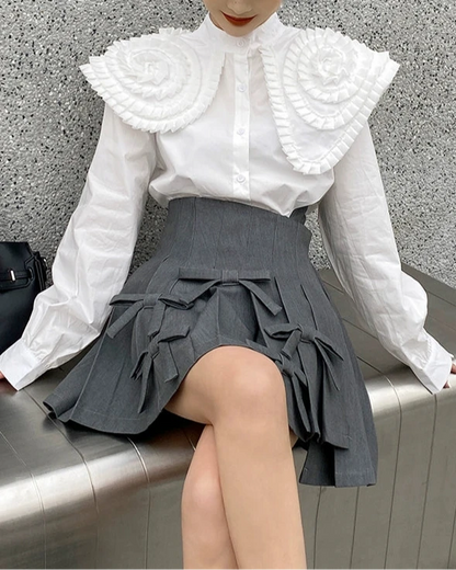 Rosette Embellished Blouse 00253