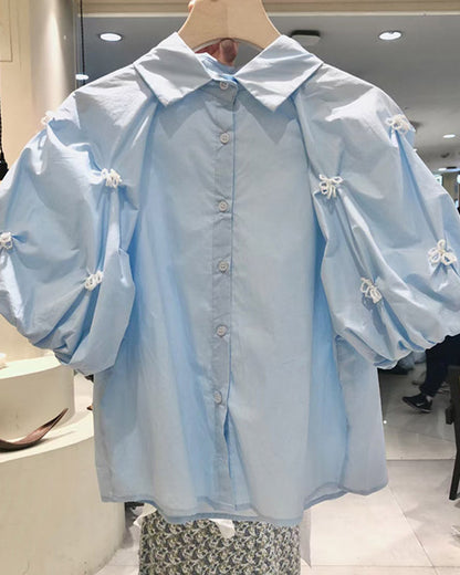 Luxe Ruffled Puff Sleeve Shirt 00157
