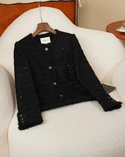 Classic Noir Tweed Jacket 00322