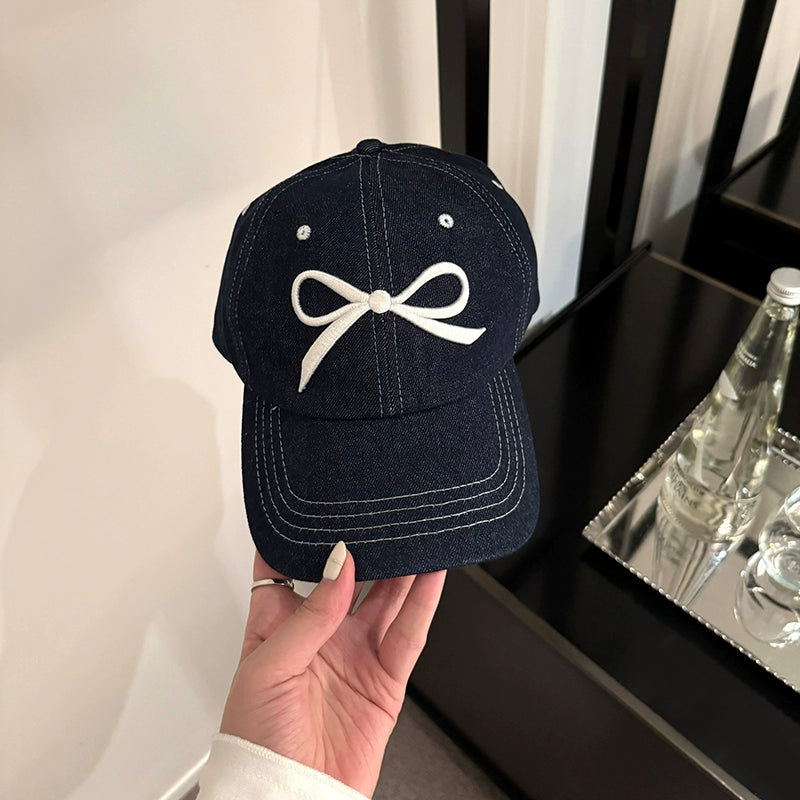 Bow Embroidery Soft-top Baseball Cap 00125