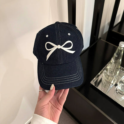Bow Embroidery Soft-top Baseball Cap 00125