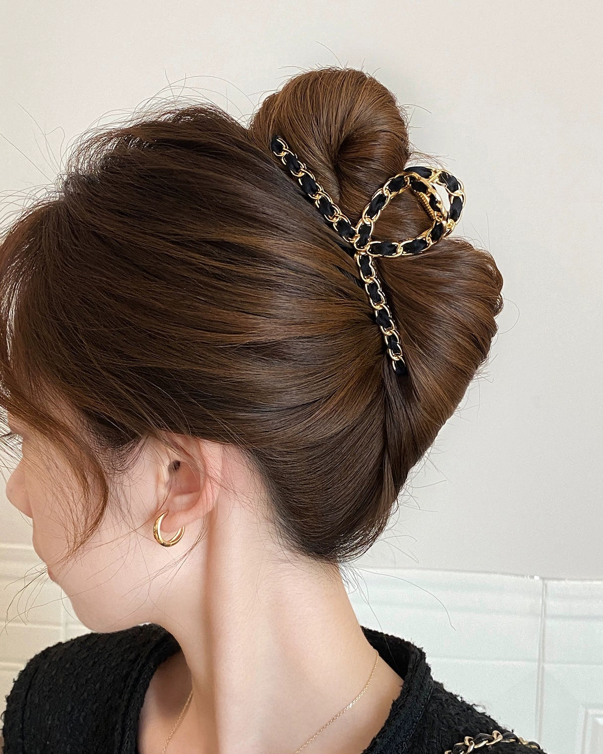 Chain Ribbon Hair Clip 00478