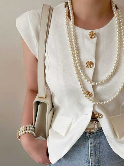 Sleeveless Tailored Vest 00174