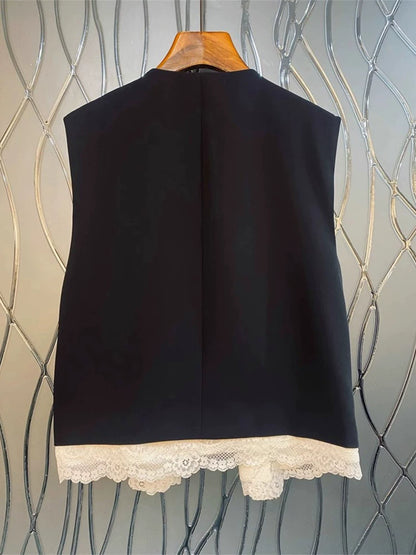 Embroidery Vest with Buttons 00065
