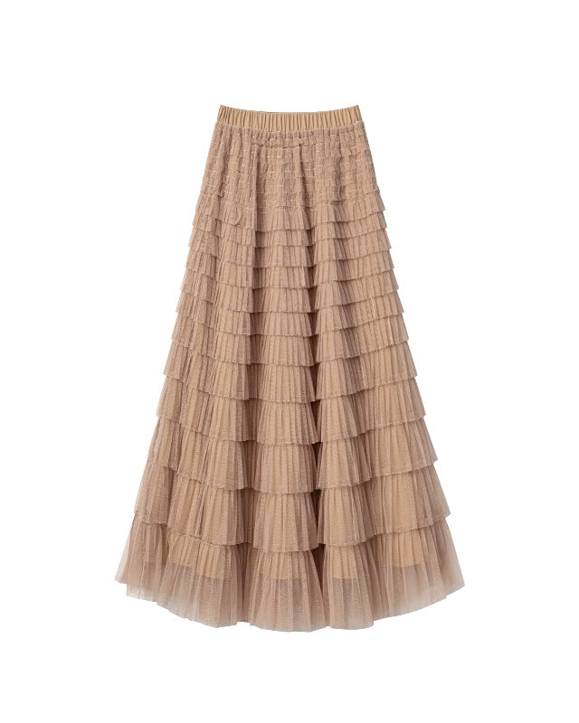 Romantic Layered Tulle Long Skirt 00499