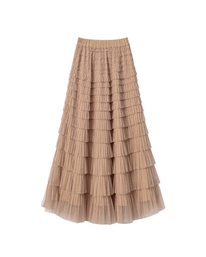 Romantic Layered Tulle Long Skirt 00499