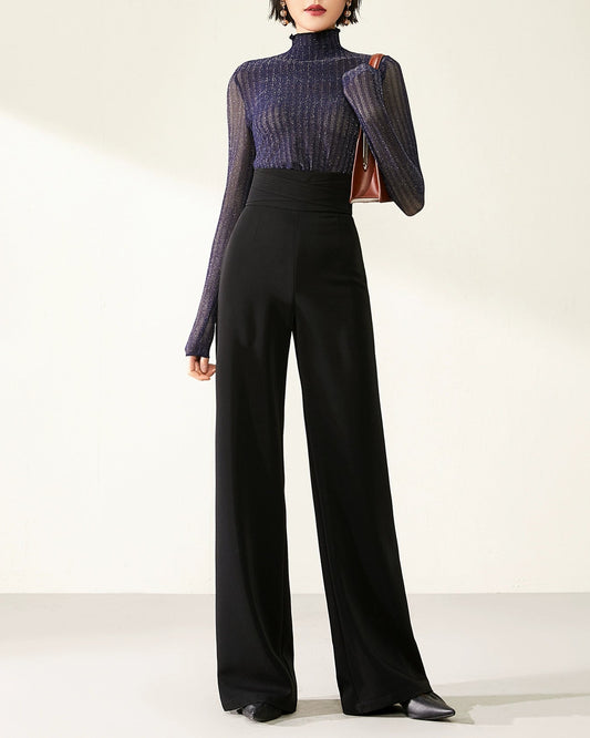 Luxe High-Waist Fluid Wide Pants 00500