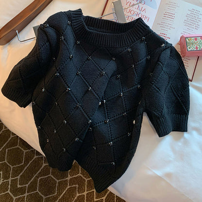 Quilted Sparkle Knit Tee 00251