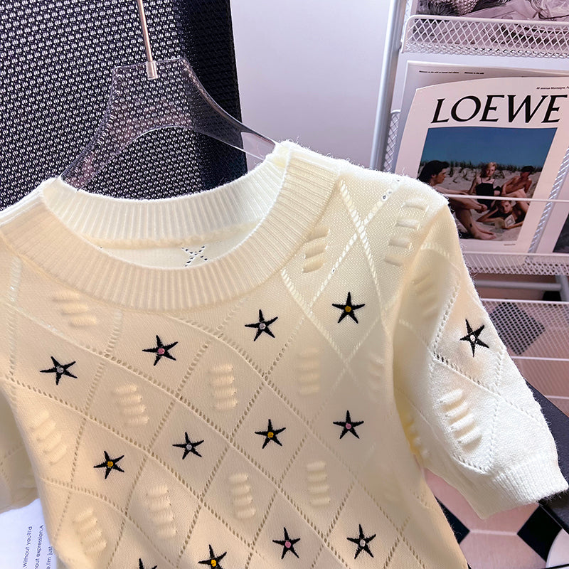 Starry Short Sleeve Knit 00250