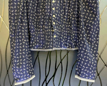 Navy Blue Floral Shirt 00064