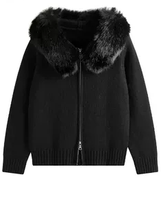 Winter Faux Fur Trimmed Knit Outerwear 00562