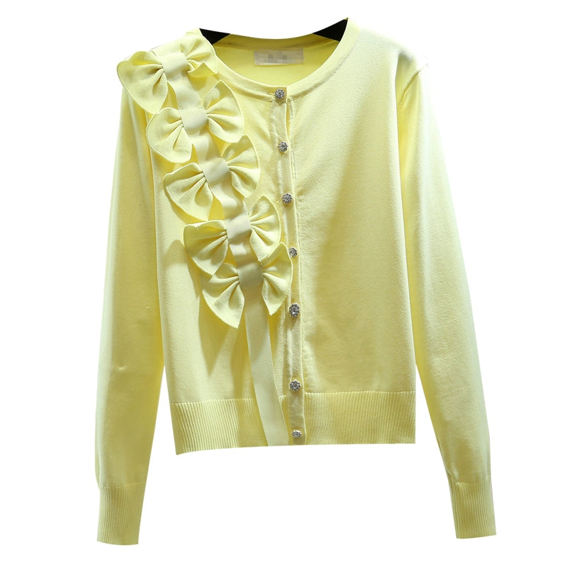 Knit Cardigan with Ribbons 00117