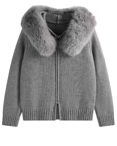 Winter Faux Fur Trimmed Knit Outerwear 00562