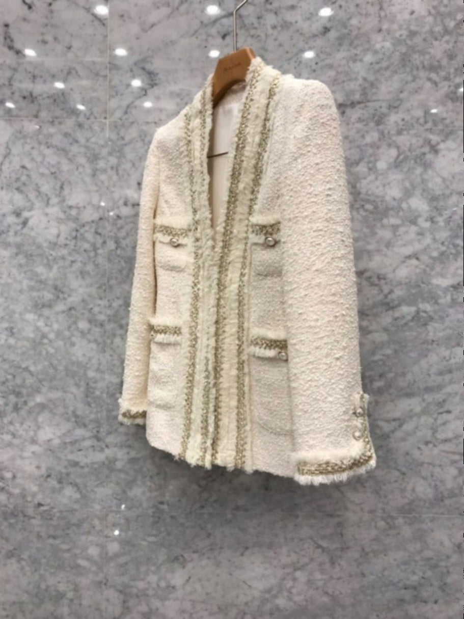 Trimmed Edge Tweed Blazer 00186