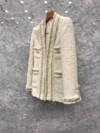 Trimmed Edge Tweed Blazer 00186