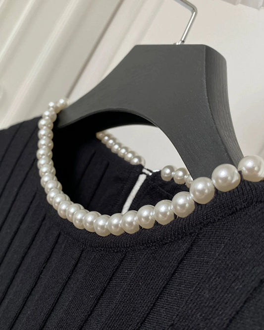 Long sleeve top with pearl 00084