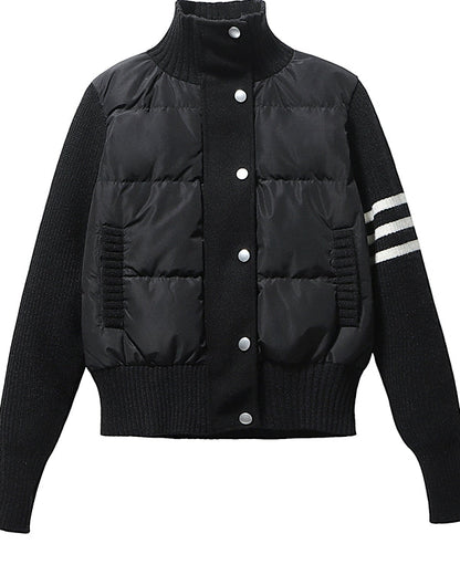 Short Knit Panel Down Jacket 00470