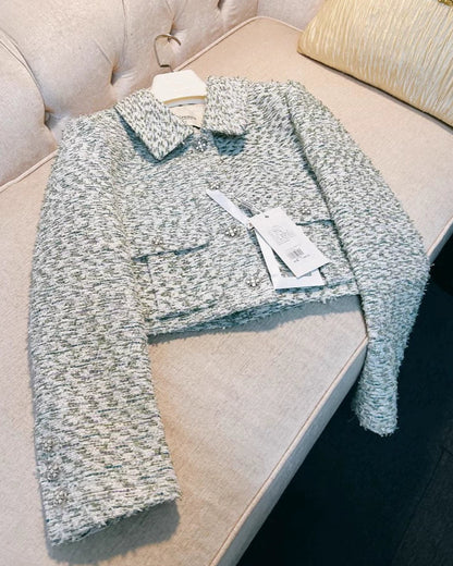 Olive Tweed Collar Jacket 00318
