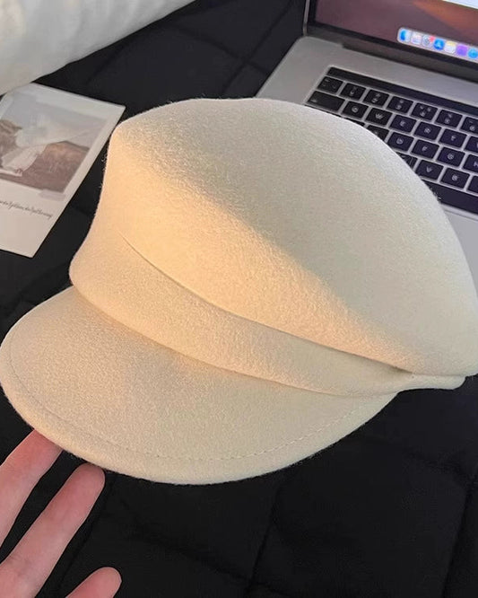 Wool Blend Baker Boy Hat 00469