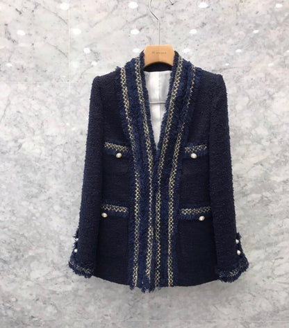 Trimmed Edge Tweed Blazer 00186