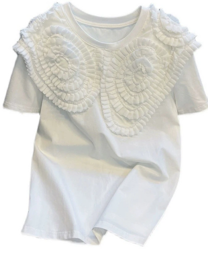 Rosette Embellished T-Shirt 00252